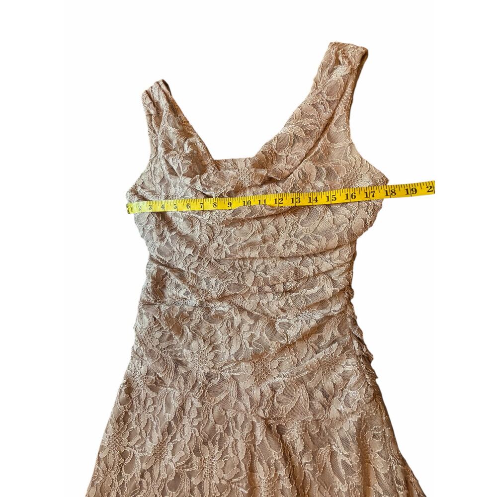NW Taupe Nightway Lace Gown - Size 10 - Picture 7 of 16